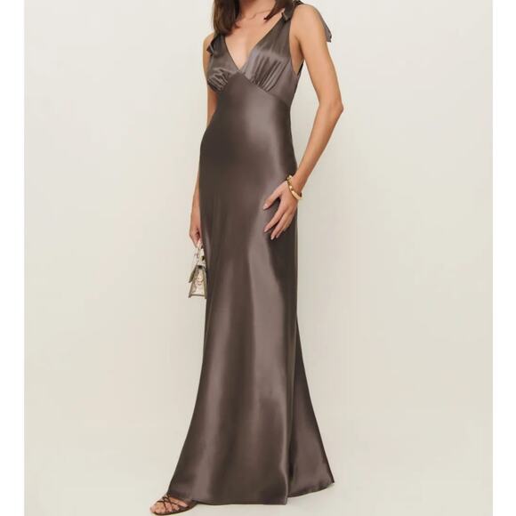 Reformation Pernille Silk Dress Magnetic - Picture 11 of 11